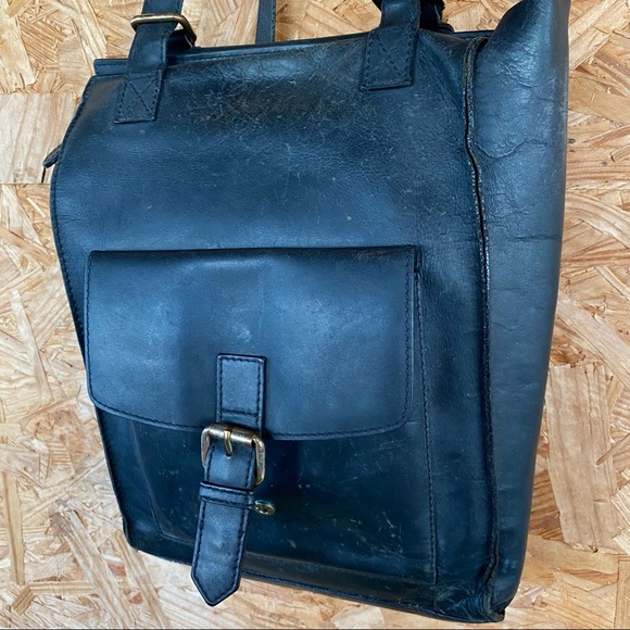 Asos black square leather backpack purse medium - Picture 4 of 10